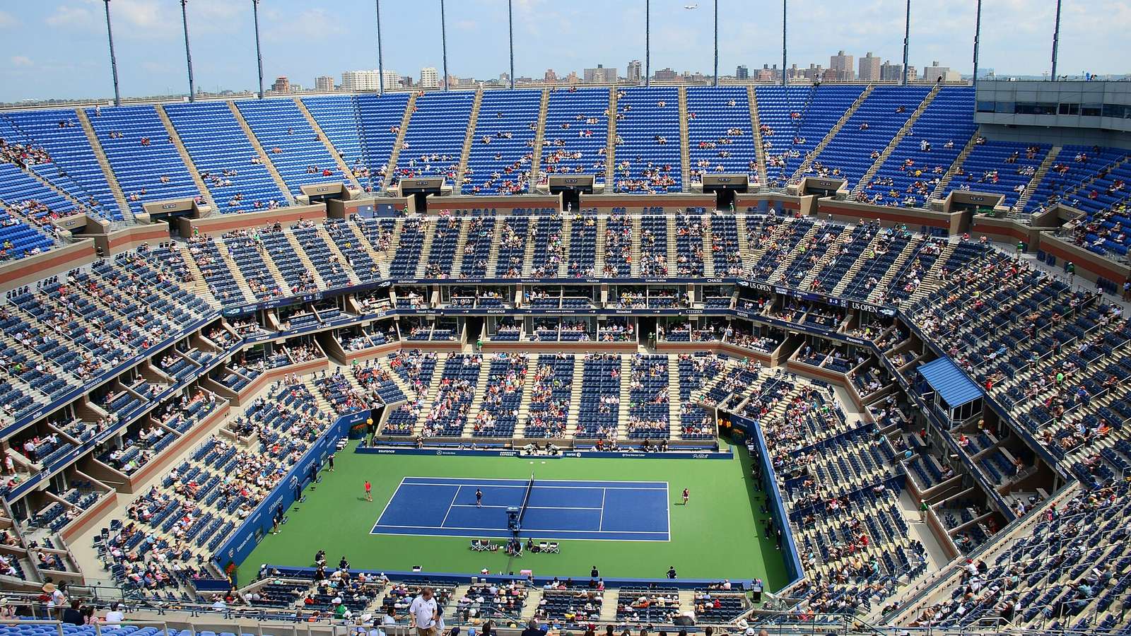 A wide view of Arthur Ashe Stadium