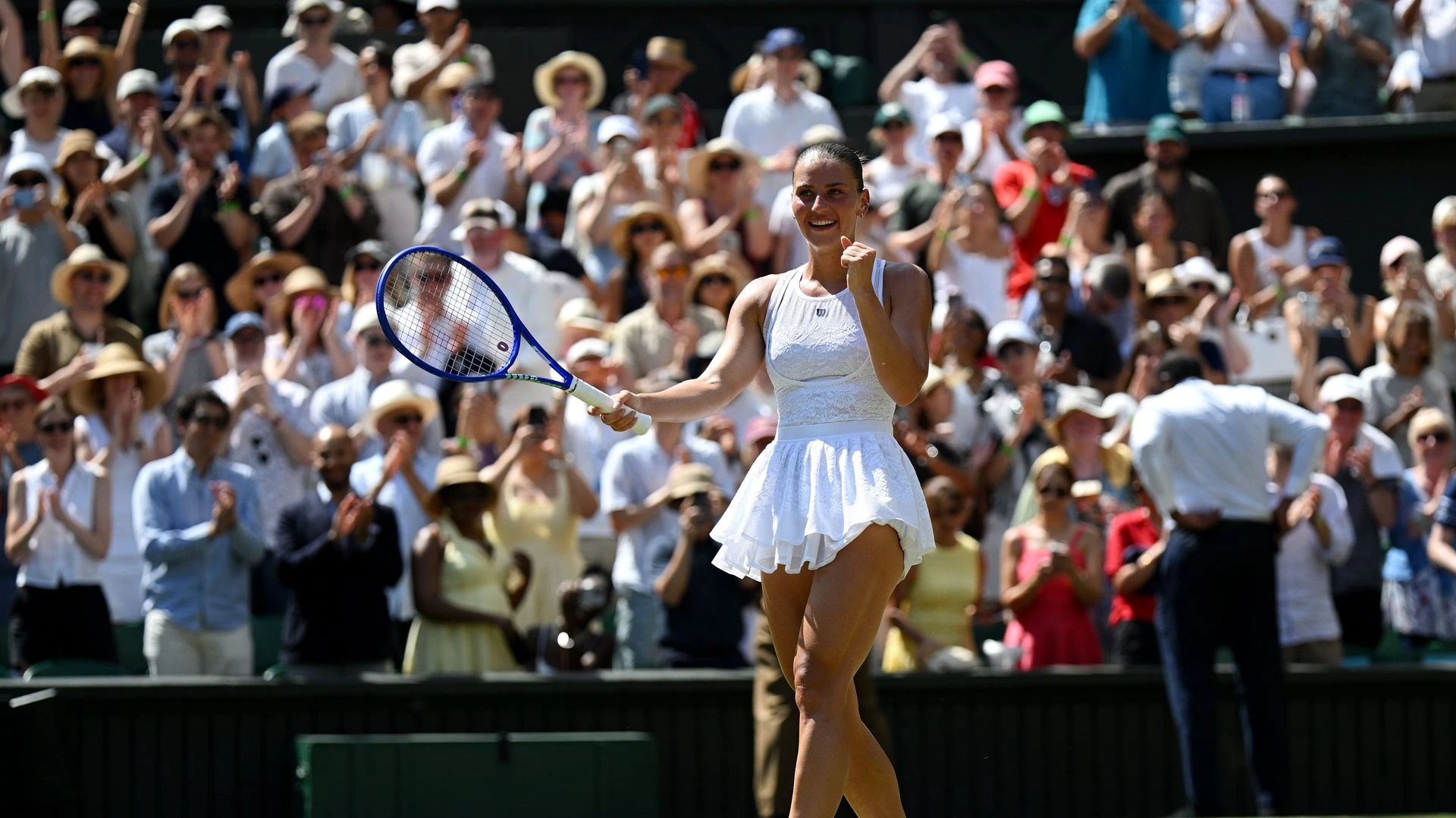 Marta Kostyuk competing during the 2026 Wimbledon Championships